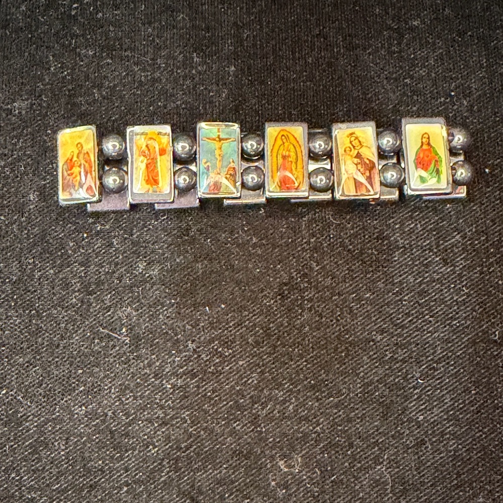 Source Unknown Silver Religious Icon Bracelet - Picture 2 of 3